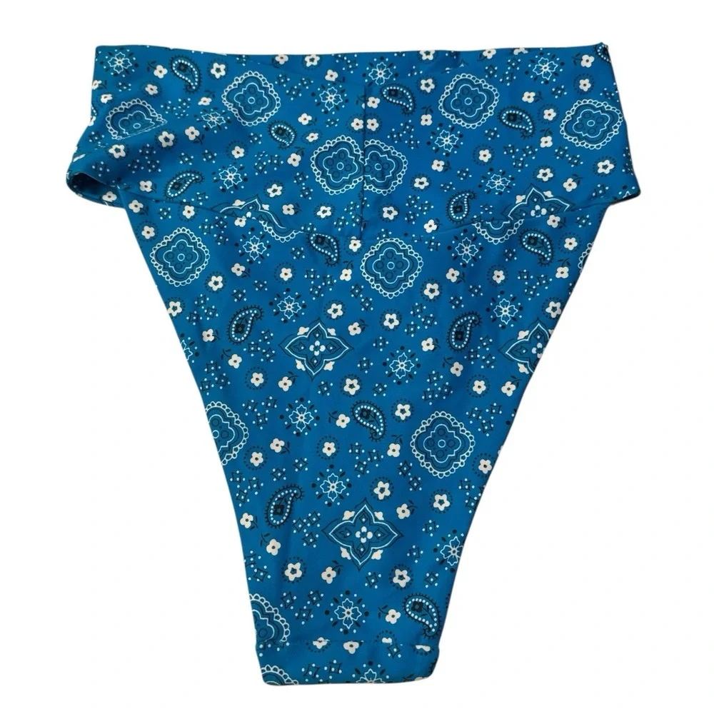 AMERICAN EAGLE AERIE BLUE BANDANA High Waisted Bottoms‎ 198